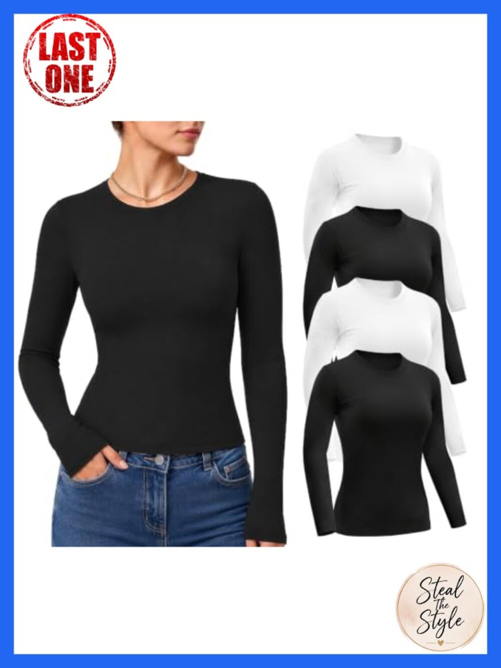 Women's Long Sleeve Slim Fit Crew Neck T-Shirt Underscrub Top